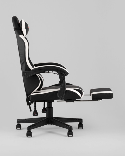 Изображение товара Кресло геймерское TopChairs Prophet с оттоманкой GF-8086 (черно-белый)