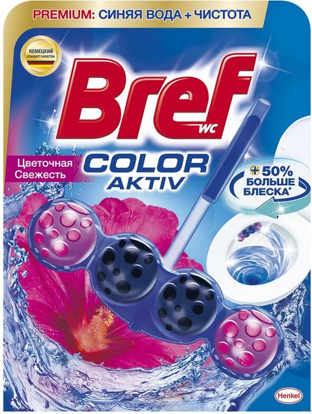 Изображение товара Чистящее средство для унитаза Бреф Сила Актив Цветочная свежесть (50г)
