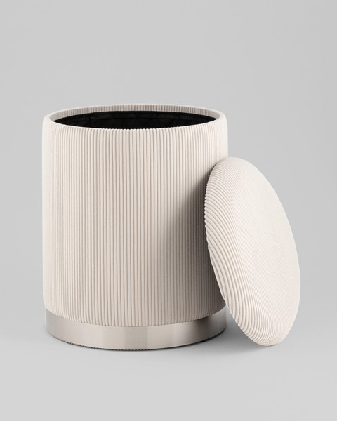 Изображение товара Пуф Stool Group Эмили 19A205CG-2 (серебро/вельвет молочный)