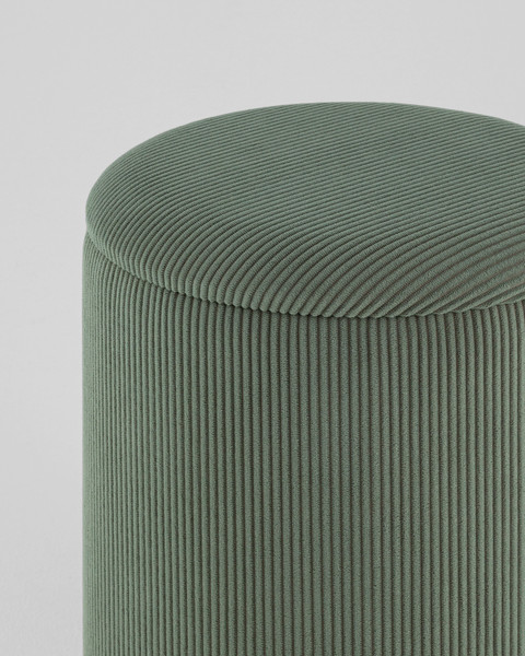 Изображение товара Пуф Stool Group Эмили с ящиком 19A205CG-12 (серебро/вельвет зеленый)