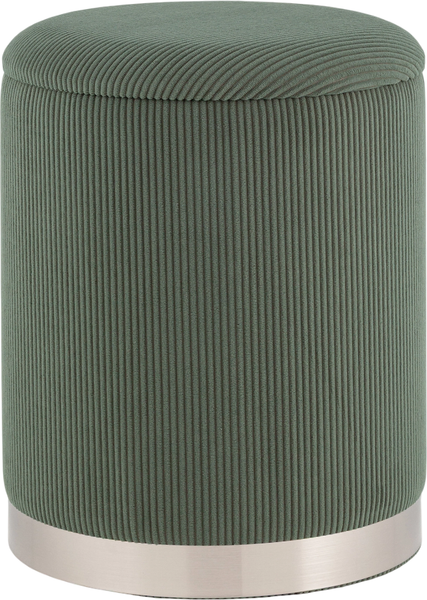 Изображение товара Пуф Stool Group Эмили с ящиком 19A205CG-12 (серебро/вельвет зеленый)