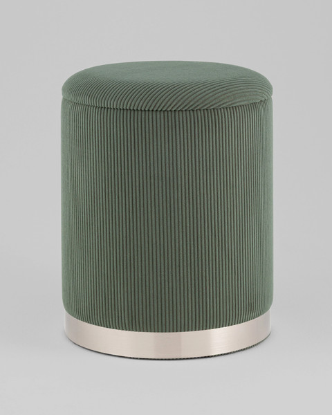 Изображение товара Пуф Stool Group Эмили с ящиком 19A205CG-12 (серебро/вельвет зеленый)