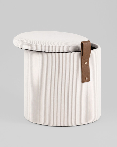 Изображение товара Пуф Stool Group Руни XS с ящиком 24A2064CG-S-16 (вельвет белый)