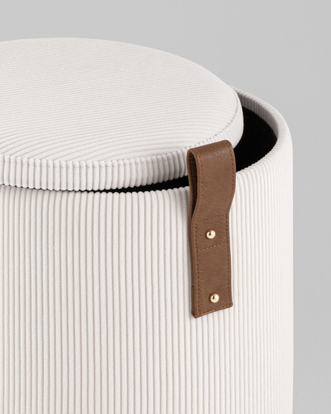 Изображение товара Пуф Stool Group Руни XS с ящиком 24A2064CG-S-16 (вельвет белый)