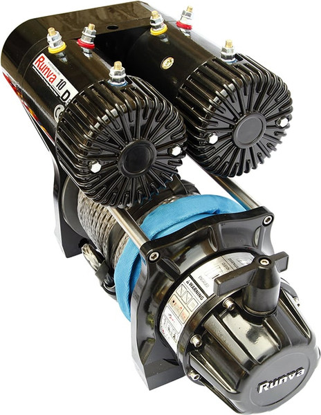 Изображение товара Лебедка электрическая Runva 12V 10000 lbs 4500кг двухмоторная / EWS10000SR (синтетический трос)