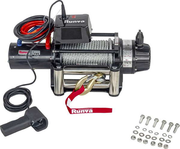 Изображение товара Лебедка электрическая Runva 12V Runva 12500 lbs 5670кг / EWB12500S (стальной трос)