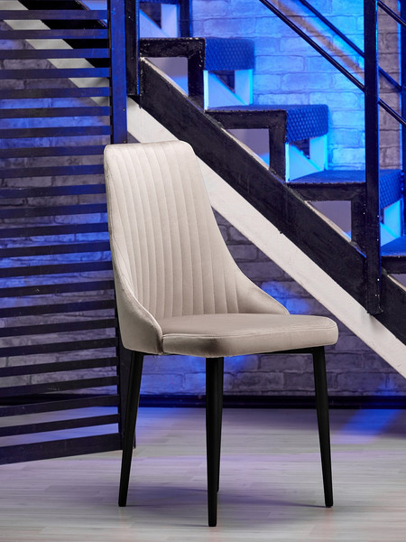 Изображение товара Стул Памир Руссо F06 Поворотный (светло-бежевый/черная опора)