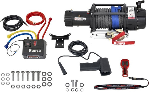 Изображение товара Лебедка электрическая Runva 12V 13500 lbs 6136кг / 13.5XFSR (синтетический трос)