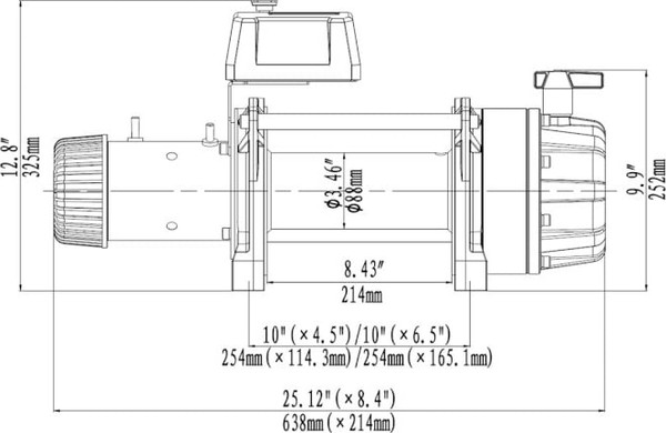 Изображение товара Лебедка электрическая Runva 12V 18000 lbs / EWB18000S (стальной трос)