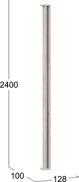 Изображение товара Комплект реек интерьерных ТриЯ 128 мм / ПМ-385.02 (баттл рок)