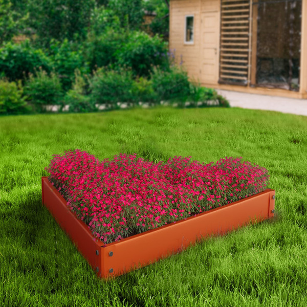 Изображение товара Грядка модульная GREENGO Клумба оцинкованная Терция 50x15см (оранжевый)