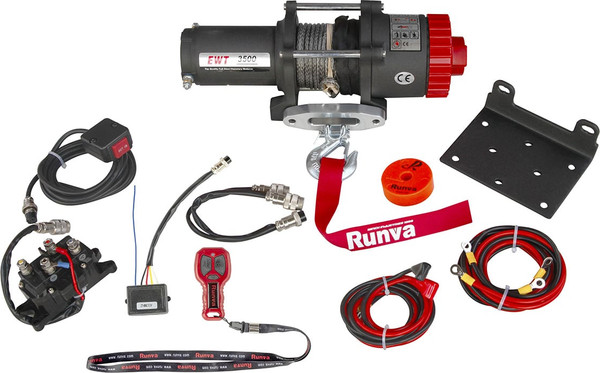 Изображение товара Лебедка электрическая Runva 12V 3500A lbs 1588кг / EWT3500ASR (синтетический трос)