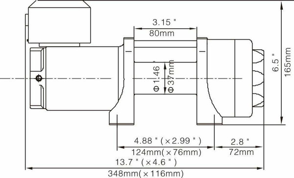 Изображение товара Лебедка электрическая Runva 12V 3500A lbs 1588кг / EWP3500ASR (синтетический трос)