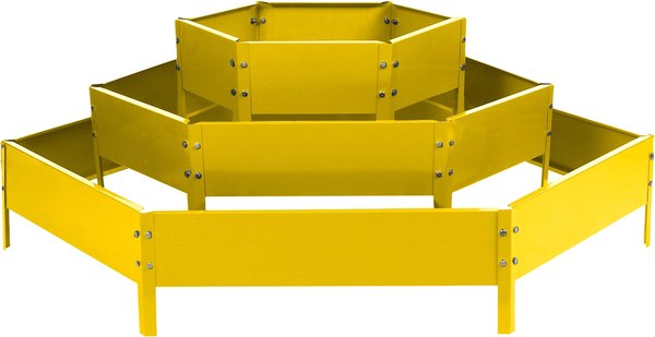 Изображение товара Грядка модульная GREENGO Клумба оцинкованная 3 яруса 60-100-140см (желтый)