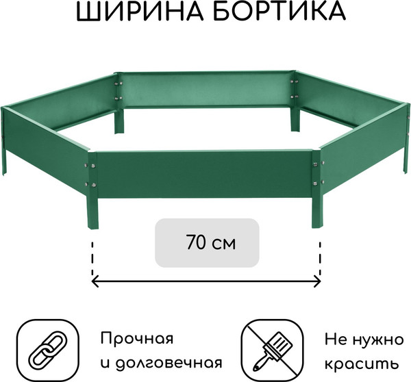 Изображение товара Грядка модульная GREENGO Клумба оцинкованная 140см (зеленый)