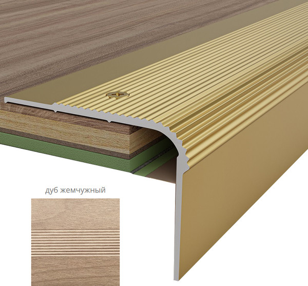 Изображение товара Профиль декоративный Русский Профиль Угловой 55x41x1800мм (дуб жемчужный)