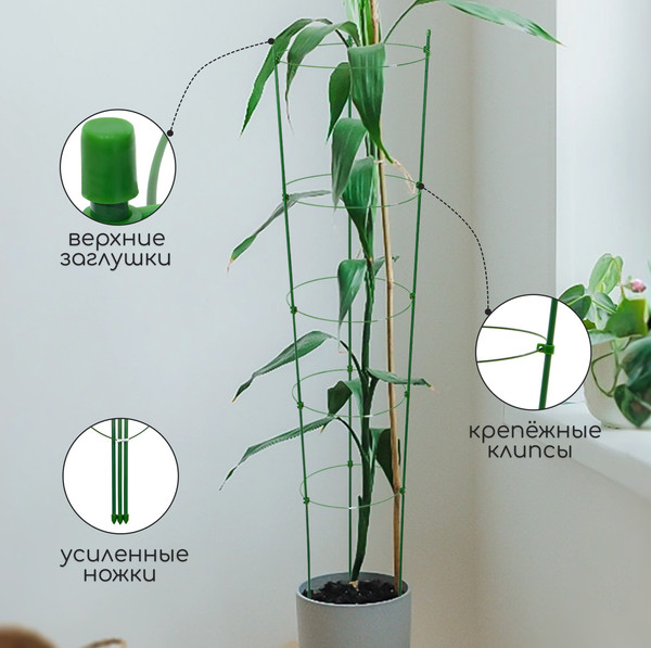 Изображение товара Опора для растений GREENGO Кустодержатель 9918644 (зеленый)