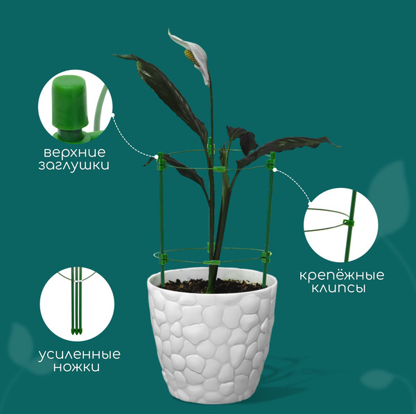 Изображение товара Опора для растений GREENGO Кустодержатель 9918643 (зеленый)