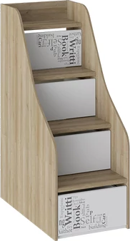 Изображение товара Лестница для кровати ТриЯ Оксфорд с ящиками ТД-139.11.12 (ривьера/белый с рисунком)