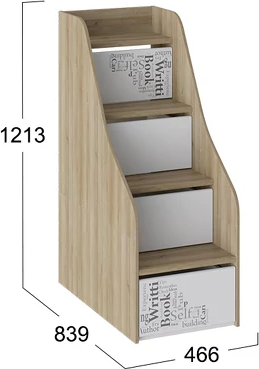 Изображение товара Лестница для кровати ТриЯ Оксфорд с ящиками ТД-139.11.12 (ривьера/белый с рисунком)