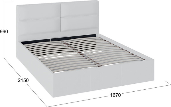 Изображение товара Двуспальная кровать ТриЯ Глосс 1600 ТД 319.01.02 (белый)