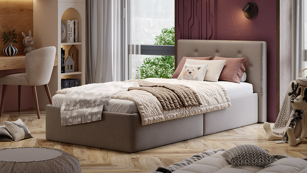 Изображение товара Односпальная кровать ТриЯ Тейлор Велюр Neo (бежевый)