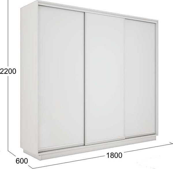Изображение товара Шкаф-купе ТриЯ Румер-2 СШК 3.180.60-11.11.11 3-х дверный (белый снег/белый снег)