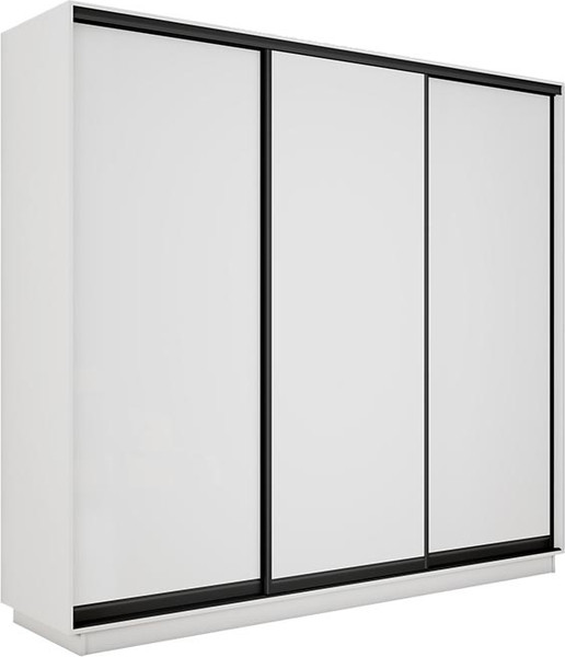 Изображение товара Шкаф-купе ТриЯ Румер-2 СШК 3.180.60-11.11.11 Н 3-х дверный (белый снег/белый снег/черный профиль)