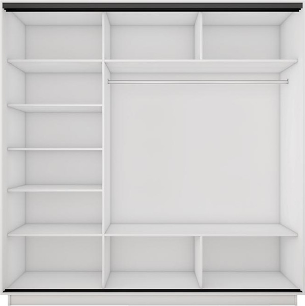 Изображение товара Шкаф-купе ТриЯ Румер-2 СШК 3.210.70-11.11.11 Н 3-х дверный (белый снег/белый снег/белый снег/белый снег/черный профиль)