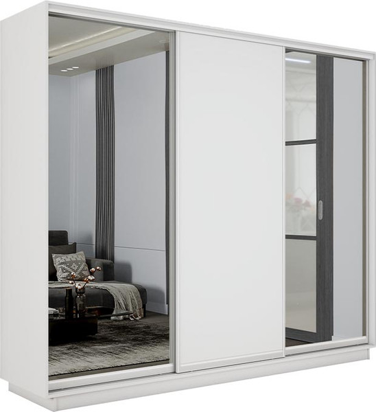 Изображение товара Шкаф-купе ТриЯ Румер-2 СШК 3.210.70-13.11.13 3-х дверный (белый снег/зеркало/белый снег/зеркало)