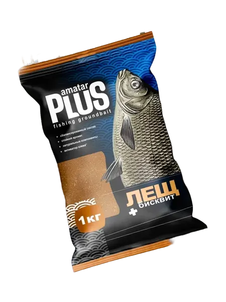 Изображение товара Прикормка рыболовная Amatar Plus Лещ (1кг, бисквит)