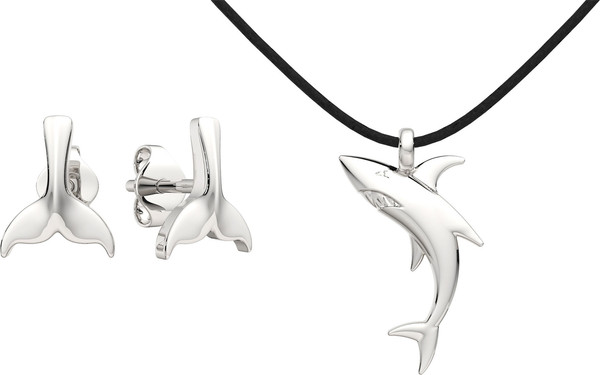 Изображение товара Комплект ювелирных украшений из серебра ZORKA Морские обитатели (колье 0540051 55см, серьги 0300214)