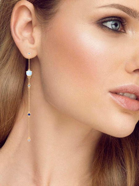 Изображение товара Комплект ювелирных украшений из розового золота ZORKA Рандеву с опалами (моносерьга 310625.9K.R, моносерьга 310621.9K.R, колье 550068.14K.R 45см)