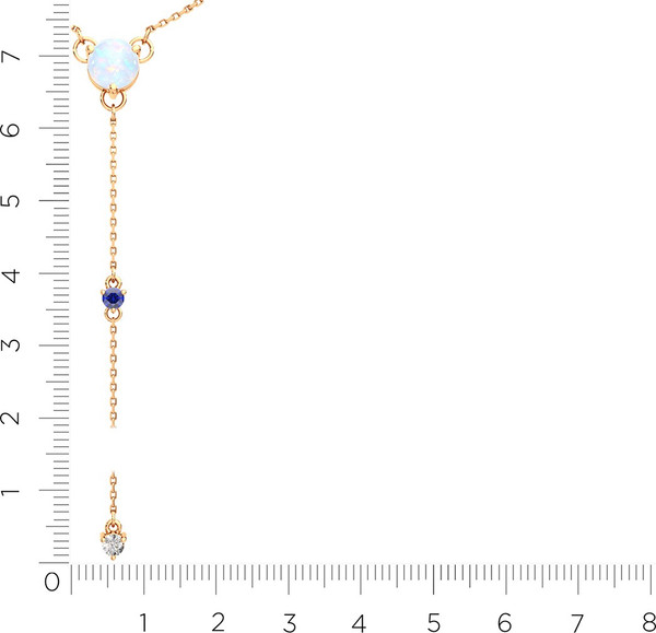 Изображение товара Комплект ювелирных украшений из розового золота ZORKA Рандеву с опалами (моносерьга 310625.9K.R, моносерьга 310621.9K.R, колье 550068.14K.R 45см)
