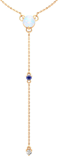 Изображение товара Комплект ювелирных украшений из розового золота ZORKA Рандеву с опалами (моносерьга 310625.9K.R, моносерьга 310621.9K.R, колье 550068.14K.R 45см)