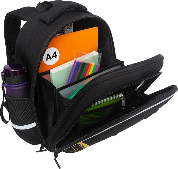 Изображение товара Школьный рюкзак Grizzly RAz-587-15 (черный/желтый)