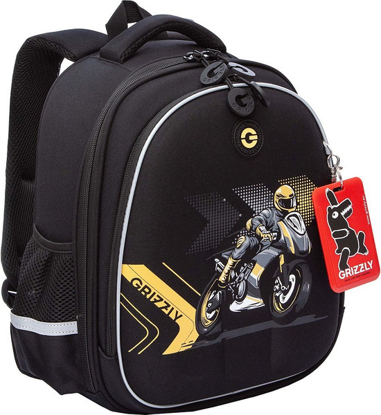 Изображение товара Школьный рюкзак Grizzly RAz-587-15 (черный/желтый)