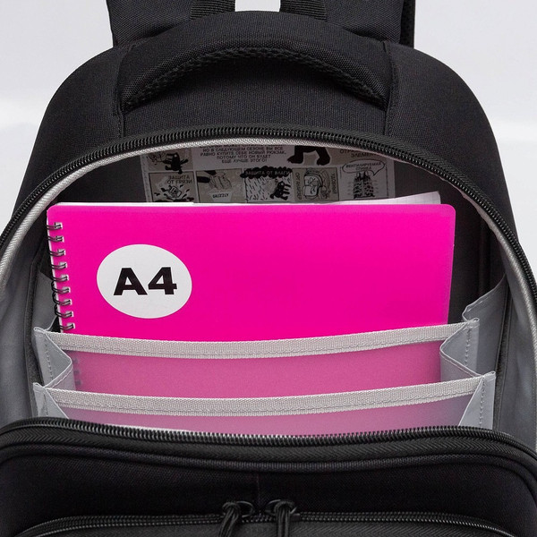 Изображение товара Школьный рюкзак Grizzly RAz-587-8 (черный/серый)