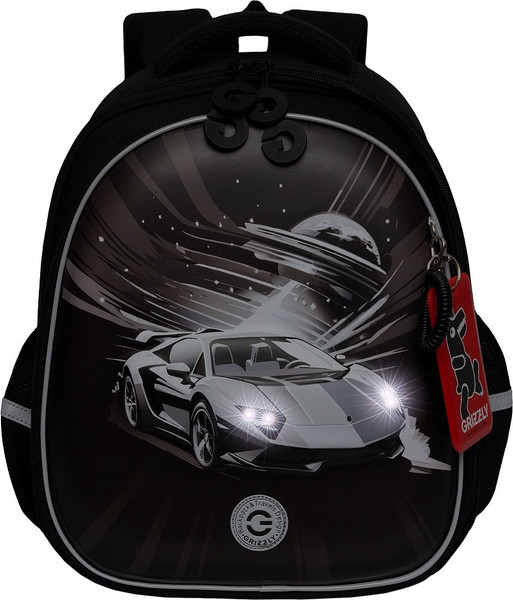 Изображение товара Школьный рюкзак Grizzly RAz-587-8 (черный/серый)