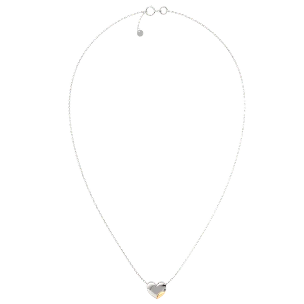 Изображение товара Комплект ювелирных украшений из серебра ZORKA Сердце с золотой вставкой (браслет 0660013.01.G14K 18см, колье 0540027.G14K 45см)