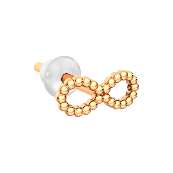 Изображение товара Комплект ювелирных украшений из розового золота ZORKA Бесконечность (моносерьга 300157S.9K.R, браслет 670009.14K.R.01 18см)