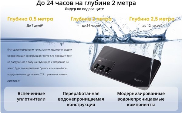Изображение товара Смартфон Realme C75 8GB/256GB (черный)