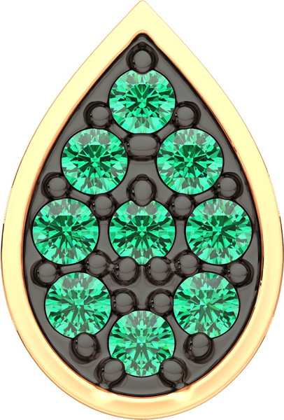 Изображение товара Комплект ювелирных украшений из розового золота ZORKA С изумрудами и брилиантами (серьги 3D2098.14K.R, кольцо 2D20201.14K.R.ZZ р.17.5, подвеска 4P2011.14K.R)