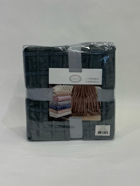 Изображение товара Плед Karven Фланель 1.5сп / PL015 CUTTING v7/Dark Grey