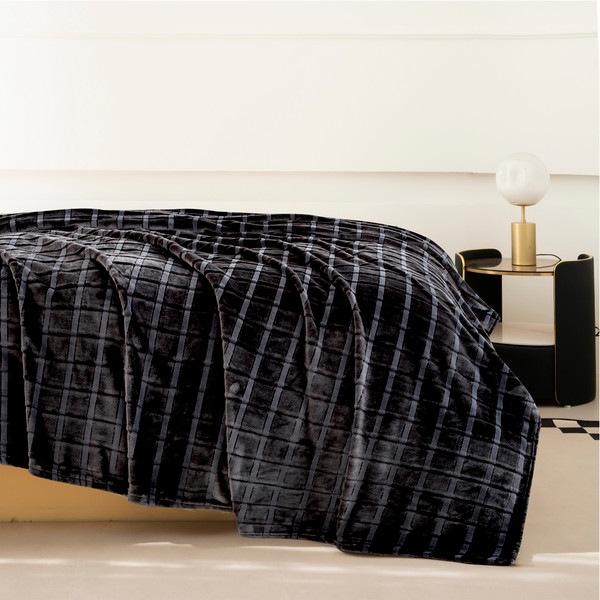 Изображение товара Плед Karven Фланель 1.5сп / PL015 CUTTING v7/Dark Grey