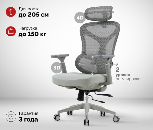 Изображение товара Кресло офисное Sparx Limber FX-17 (серый)