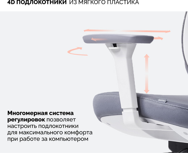 Изображение товара Кресло офисное Sparx Pillow FX-18 (белый/серый)