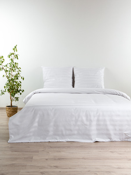 Изображение товара Комплект постельного белья Блакiт Страйп-сатин Евро 70х70 / 4239/1 (белый)