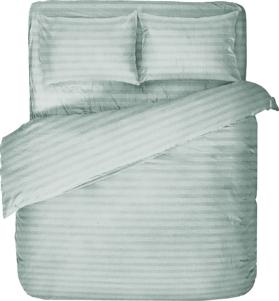 Изображение товара Комплект постельного белья Блакiт Страйп-сатин Евро 70х70 / 4252/1 14-4504 (серо-бирюзовый)
