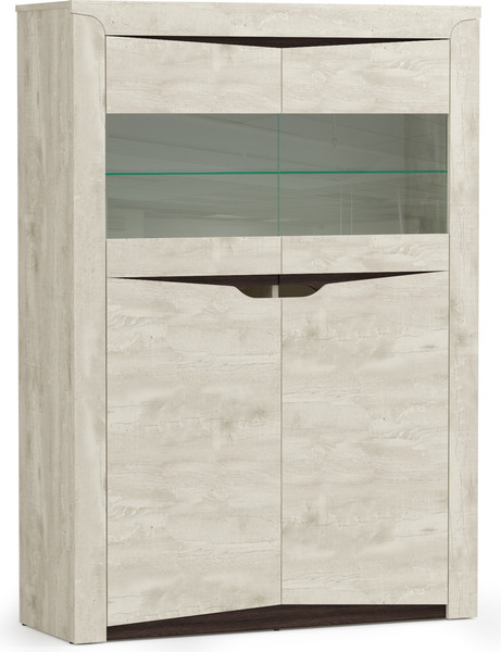 Изображение товара Шкаф с витриной Олмеко Лючия 33.15 (бетон пайн белый/венге/белый)